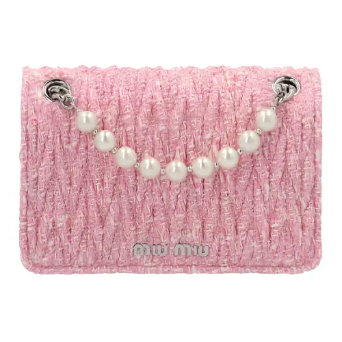 MIU MIU Tweed Crossbody Bag, Shoulder Bag Women's Pink