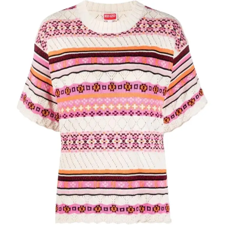 KENZO Crochet Short Sleeved Knitted Jumper