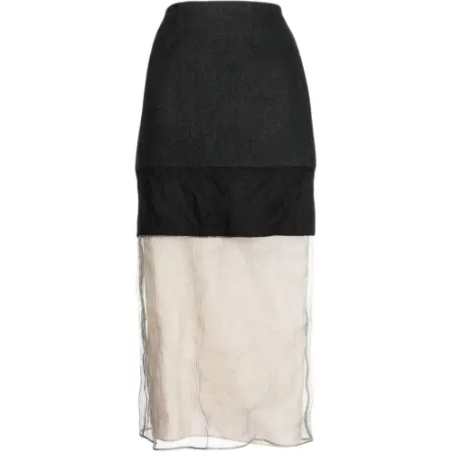 PRADA FW22 Casual Long Skirt Women's Black