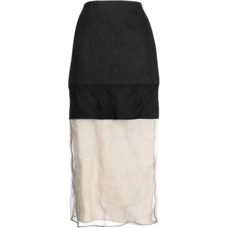 PRADA FW22 Casual Long Skirt Women's Black