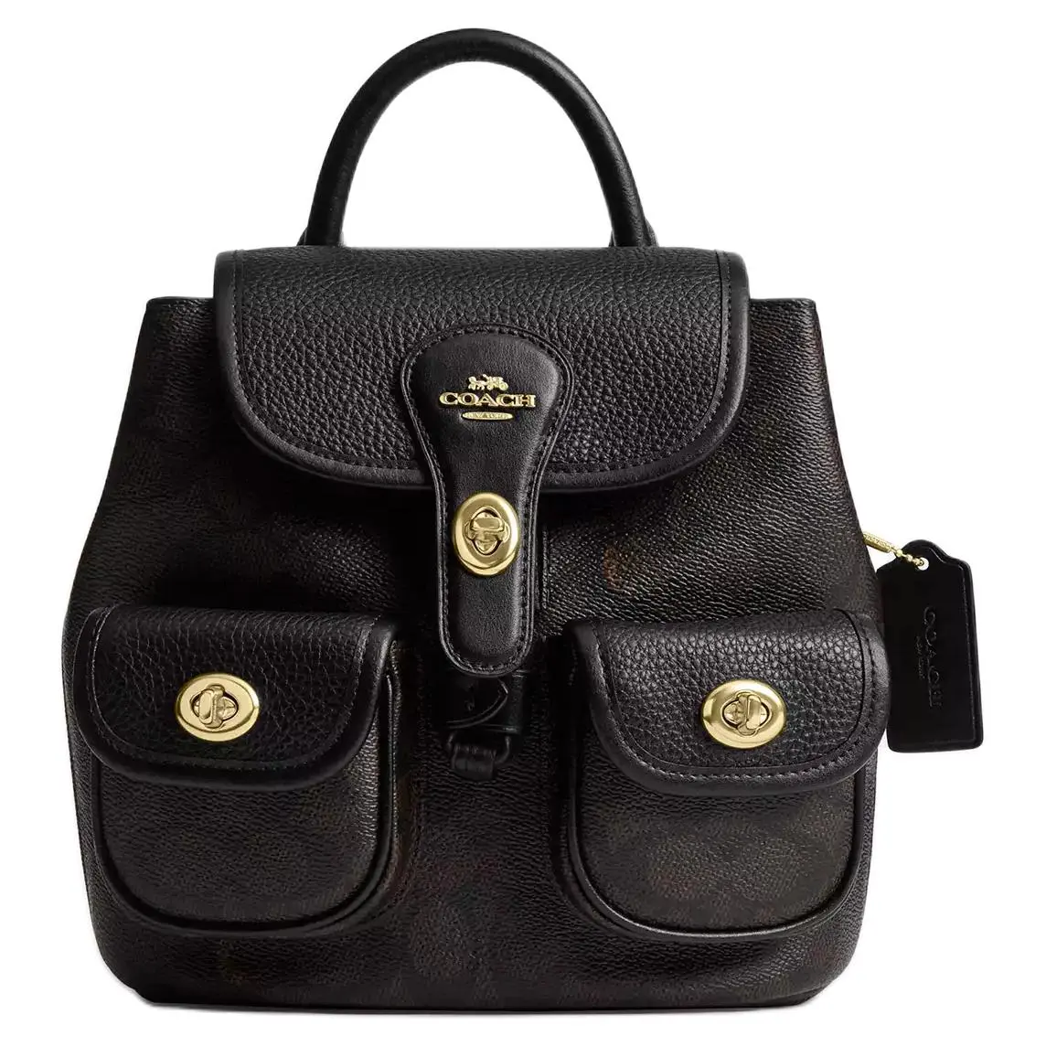 COACH Hadley Smooth Leather Backpack Medium Women's Walnut