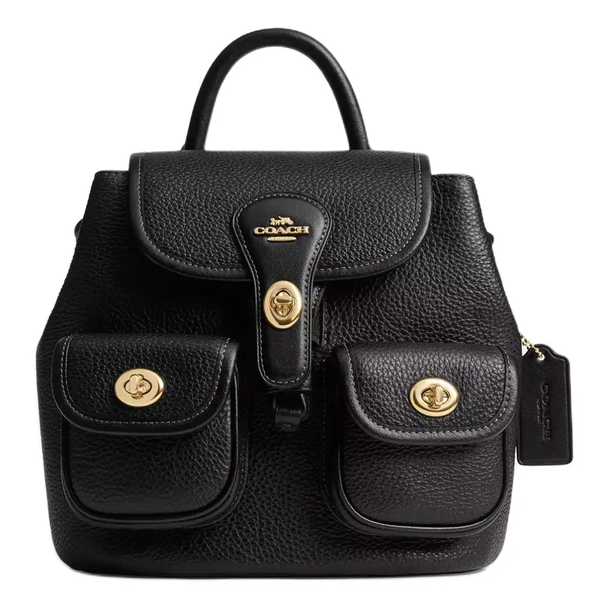 COACH Hadley Smooth Leather Backpack Medium Women's Black