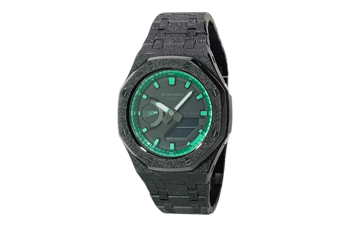 CASIO Custom Collection Quartz Movement Stainless Steel Strap Watch Men's Watches Black Dial