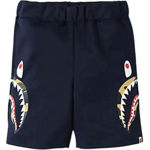 Bape Double Knit Side Shark Shorts