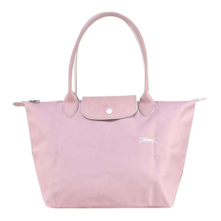 LONGCHAMP Le Pliage Club 28 Long Handle Foldable Polyamide Canvas Fabric Canvas Bag Dumpling Bag Shoulder Handbag Medium Women's Pink