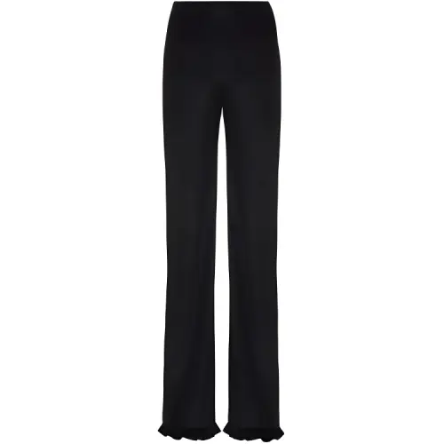 MIU MIU Casual Pants Women's Black Moderate Wide Leg Pants