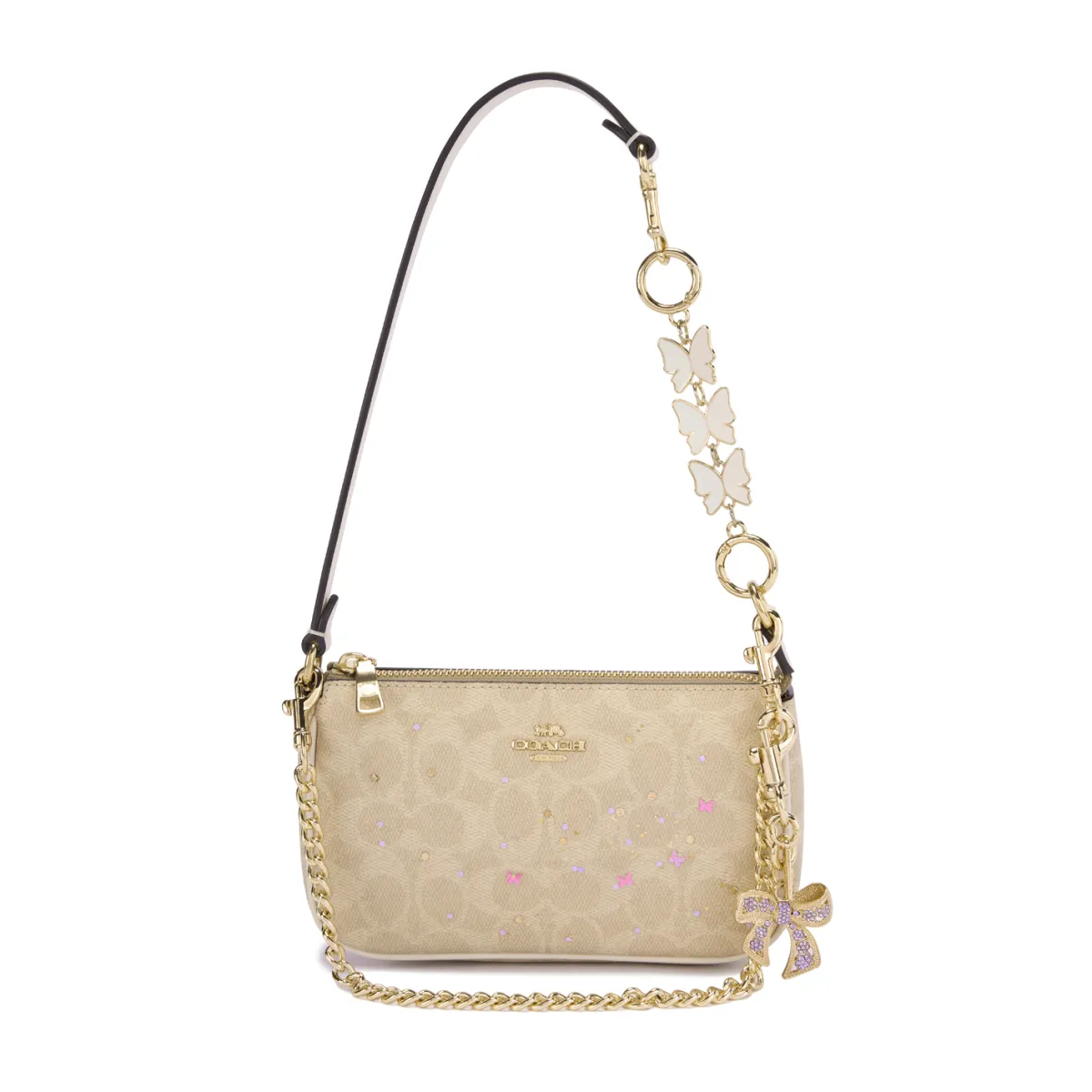 COACH Artificial Leather Handbag, Shoulder Bag Small Women's Butterfly Starlight