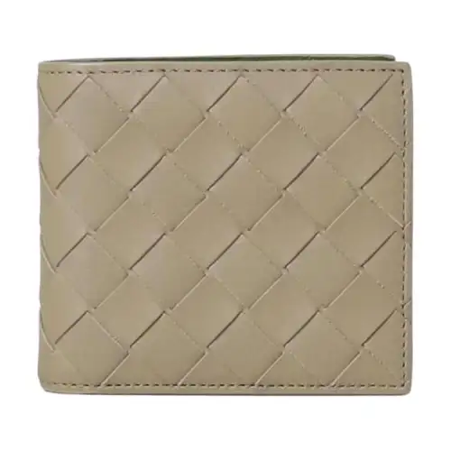 Bottega Veneta Intrecciato Cow Leather Coin Purse Wallet Men's Light Umber