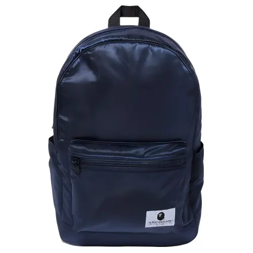 A BATHING APE Zip Closure Nylon Backpack Unisex Blue