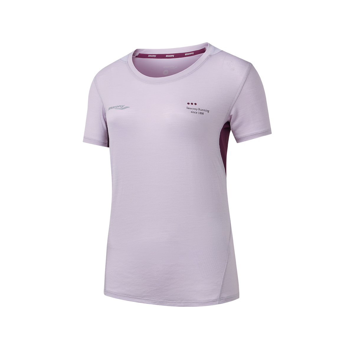 Женская футболка Saucony Saucony Merino mania T (сиреневая)