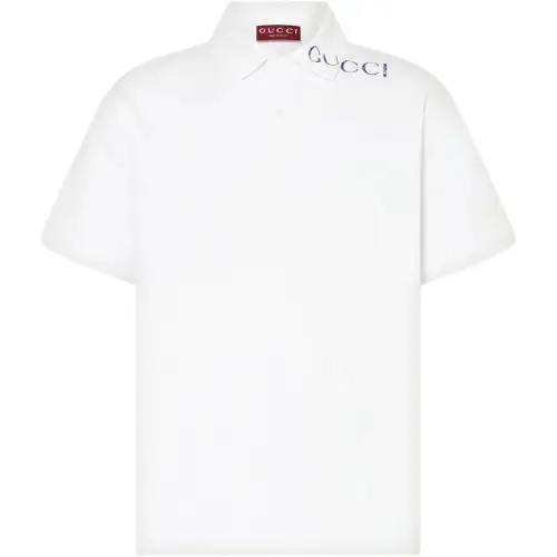 GUCCI Printed Short Sleeve Polo Shirt