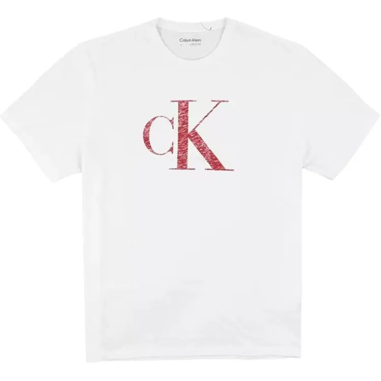 Calvin Klein T-Shirts Men's White Crew Neck Moderate
