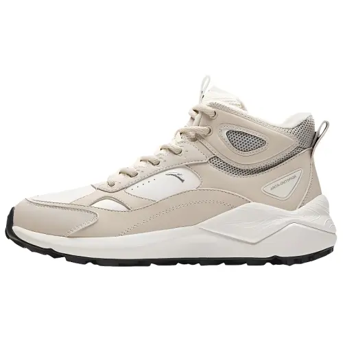 Anta Pedal Island Comfortable Fleece Lined Slip Resistant Thermal High top Casual Shoes Women's Beige Khaki
