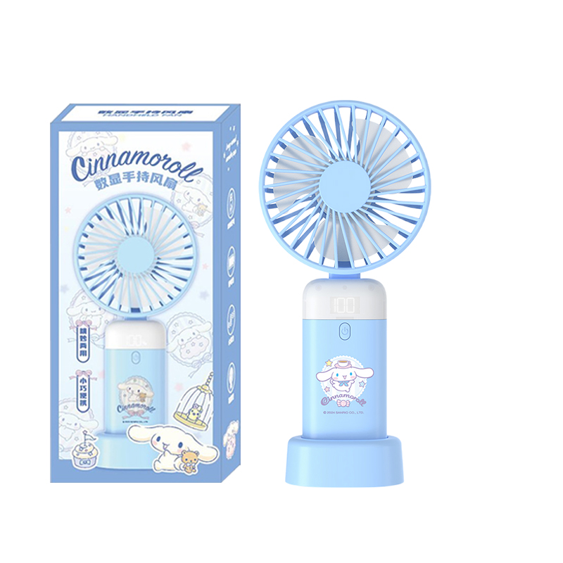 LFashion Life xSanrio/Sanrio small handheld fan, digital power display, good looks, compact and portable, five-level adjustment, foldable, long battery life JC-0147s