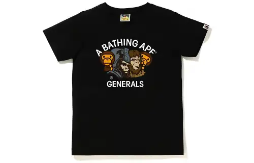 A BATHING APE T Shirts Women's Black Crew Neck Moderate Straight Fit