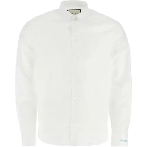 GUCCI Shirts Men's White Pointed Collar Moderate Other