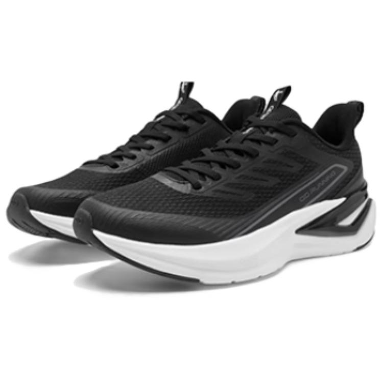 QIAODAN Slip Resistant And Breathable Low top Casual Running Shoes Men’s Black White
