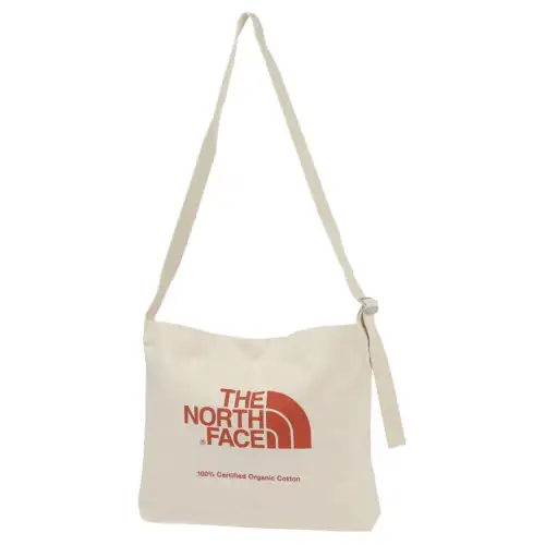 THE NORTH FACE 5.6L Crossbody Bag Outdoor Bag Organic Cotton Beige & Red Unisex