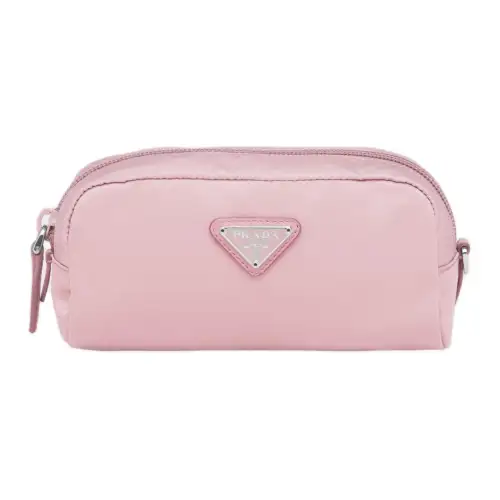 PRADA Re Nylon Fabric Handheld Makeup Bag Toiletry Bag Women's Snow Pink
