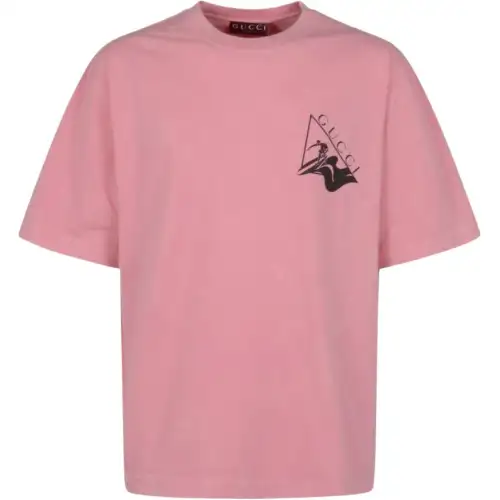 GUCCI Logo Printed Crewneck T Shirt