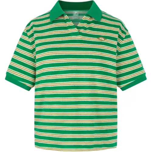 FILA Polo Shirts Women's Green Polo Collar Moderate