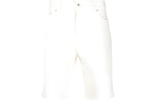 KENZO Straight Leg Logo Patch Denim Shorts