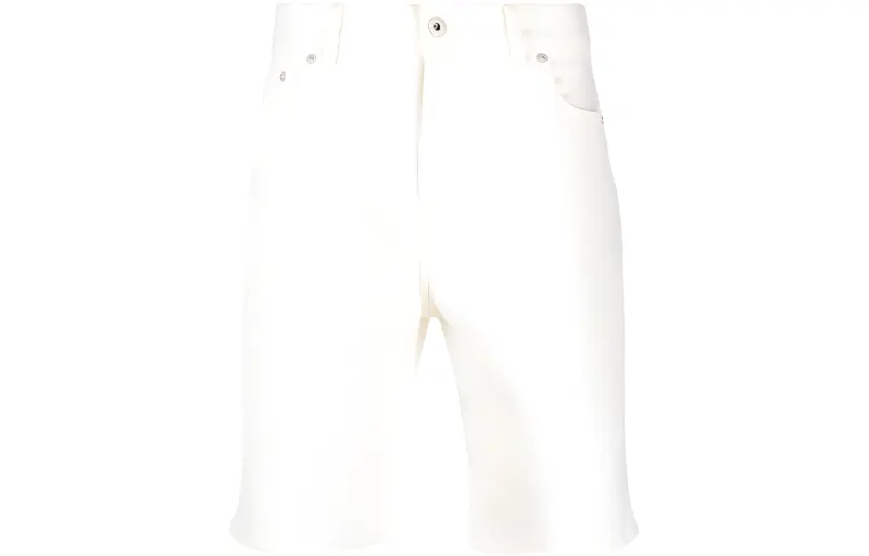 KENZO Straight Leg Logo Patch Denim Shorts