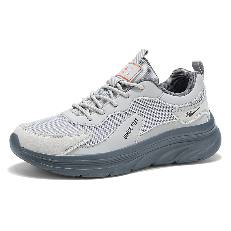 Binary Cushioning Rebound Lightweight Breathable Slip Resistant Low top Running Shoes Men’s Microchip Gray