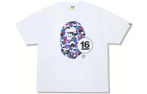 A BATHING APE Head Series T Shirts Men's Crew Neck Moderate Straight Fit