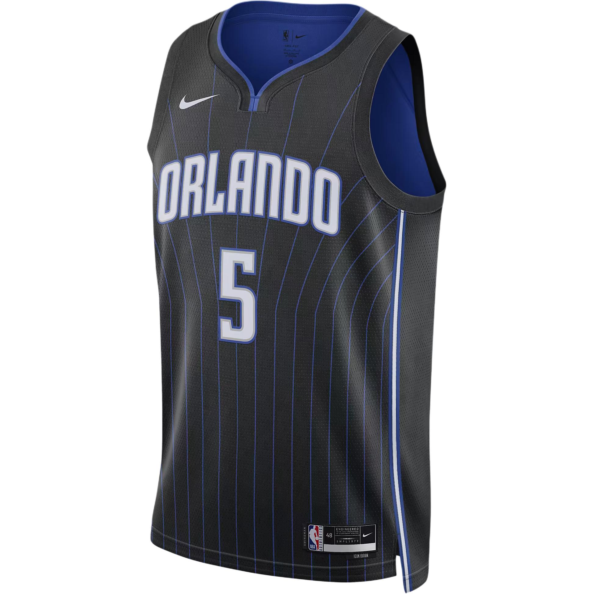 Nike NBA team printed jersey SW fan version 22-23 season logo limited Magic Sages No. 5 round neck letter basketball vest men and women