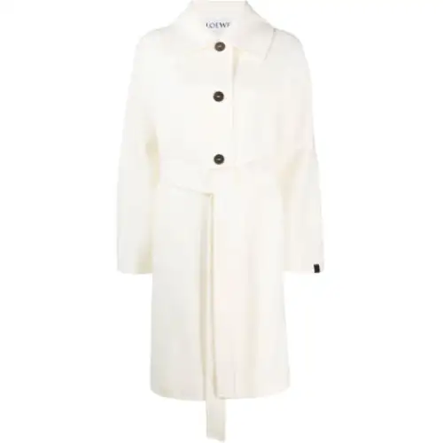 LOEWE Velvet Jackets Women's White Lapel Moderate