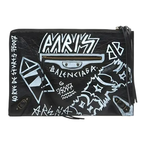 Balenciaga Leather Clutch Women's Black