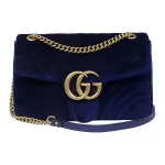 GUCCI Velvet, Velvet Crossbody Bag, Shoulder Bag Medium Women's Dark Blue