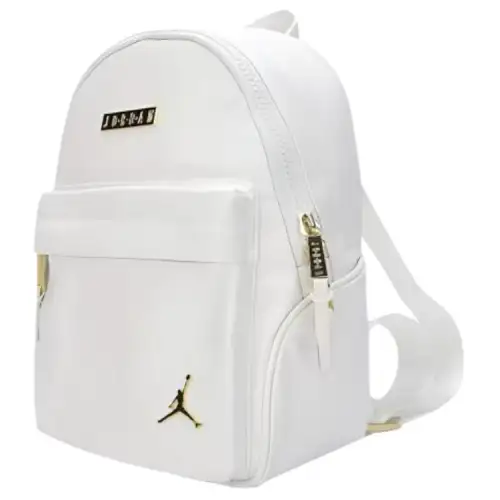 Jordan Snakeskin Print Leather Backpack Small Unisex White