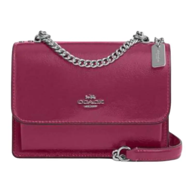 COACH Klare Patent Leather Shoulder Bag Small Women's Rose Purple