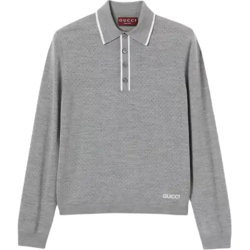 Gucci perforated polo shirt