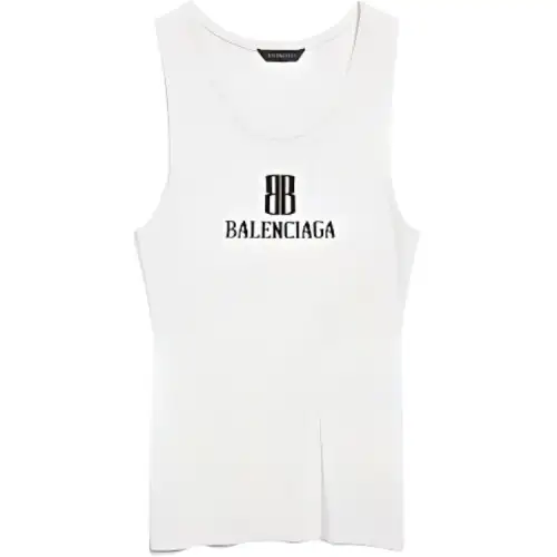 Balenciaga logo-intarsia sleeveless tank top