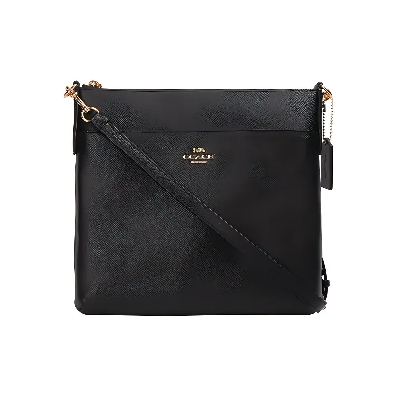COACH Kitt Grain Leather Shoulder Bag Medium Women's Black