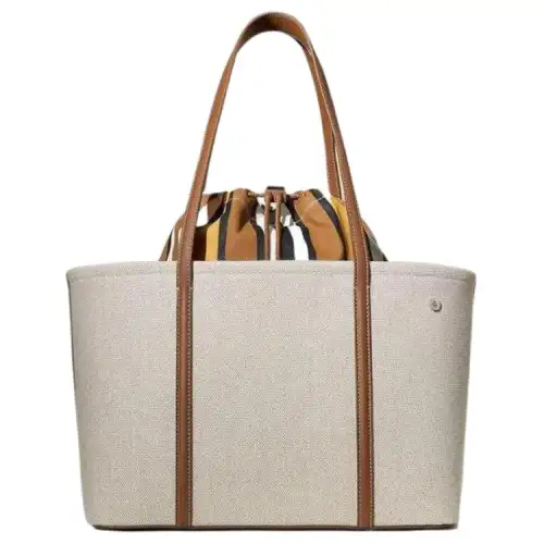 Loro Piana Cotton Linen Tote Handbag Women's Beige