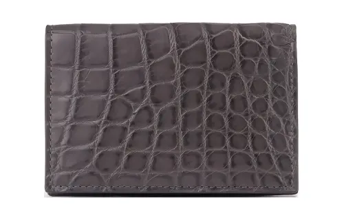 Bottega Veneta Crocodile Leather Wallet, Card Holder Men's Gray