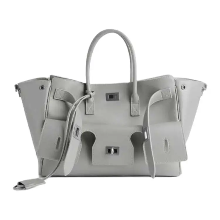 Balenciaga Cow Leather One Shoulder Handbags Small Women's Cloud Gray