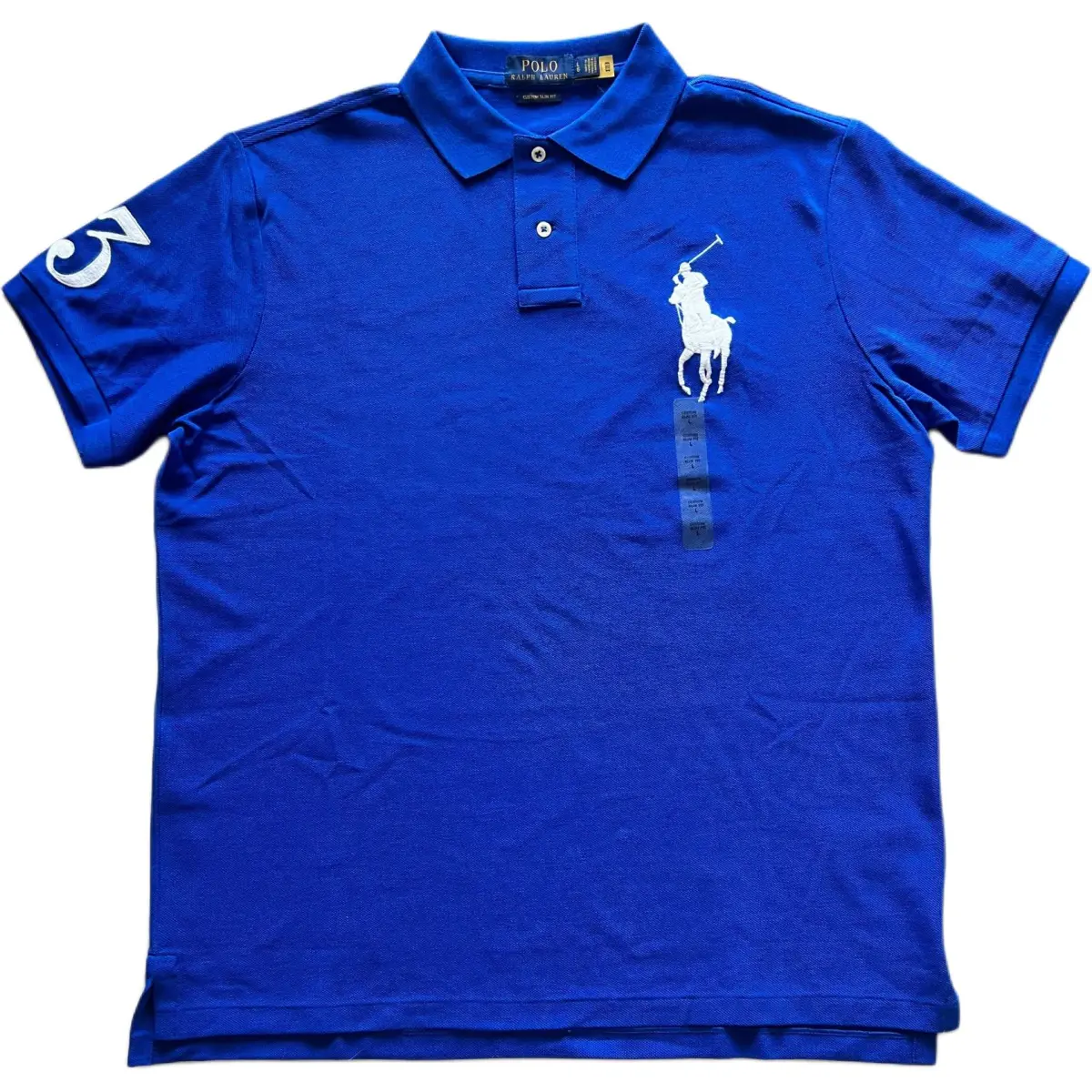Polo Ralph Lauren Big Pony SS24 Polo Shirt Custom Slim Fit Men's Blue