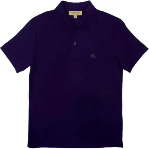 Burberry Polo Shirts Men's Blue Polo Collar Moderate Straight Fit
