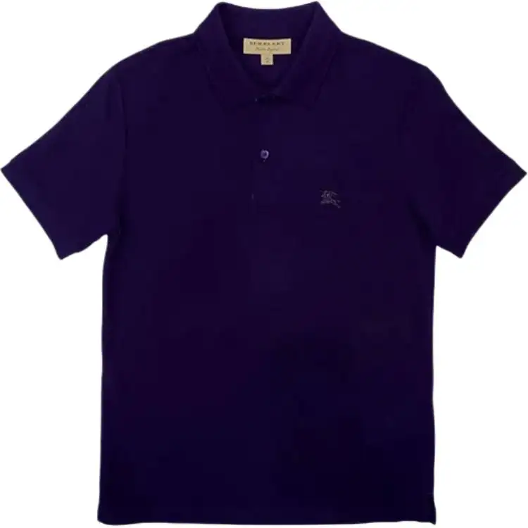 Burberry Polo Shirts Men's Blue Polo Collar Moderate Straight Fit