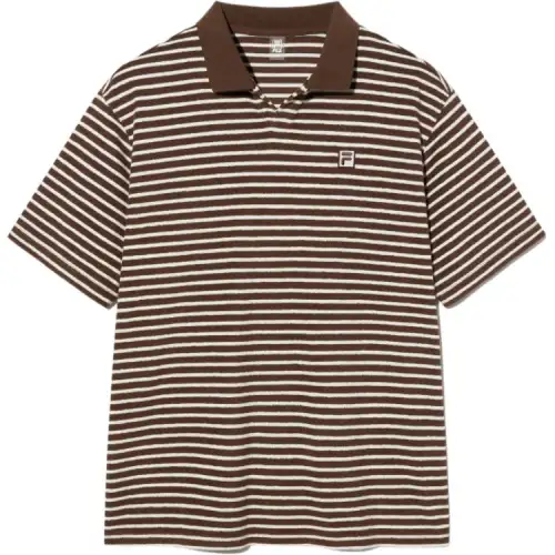 FILA Polo Shirts Unisex Brown Lapel Moderate Other