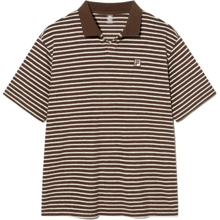 FILA Polo Shirts Unisex Brown Lapel Moderate Other