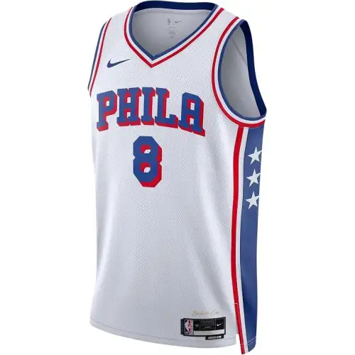 Nike Dri-Fit NBA Philadelphia 76ers Paul George SWGMN V-neck Lightweight Moisture Wicking Sleeveless Basketball Vest Men and Women White