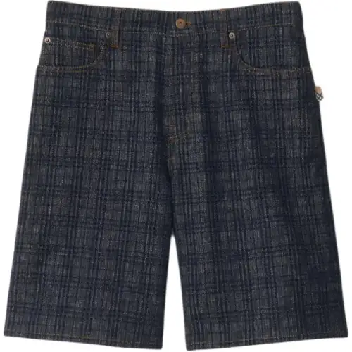 Burberry check denim shorts