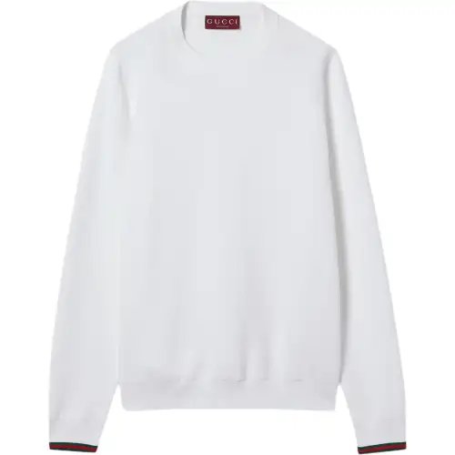 GUCCI Knitwear Men's White Crew Neck Moderate Other