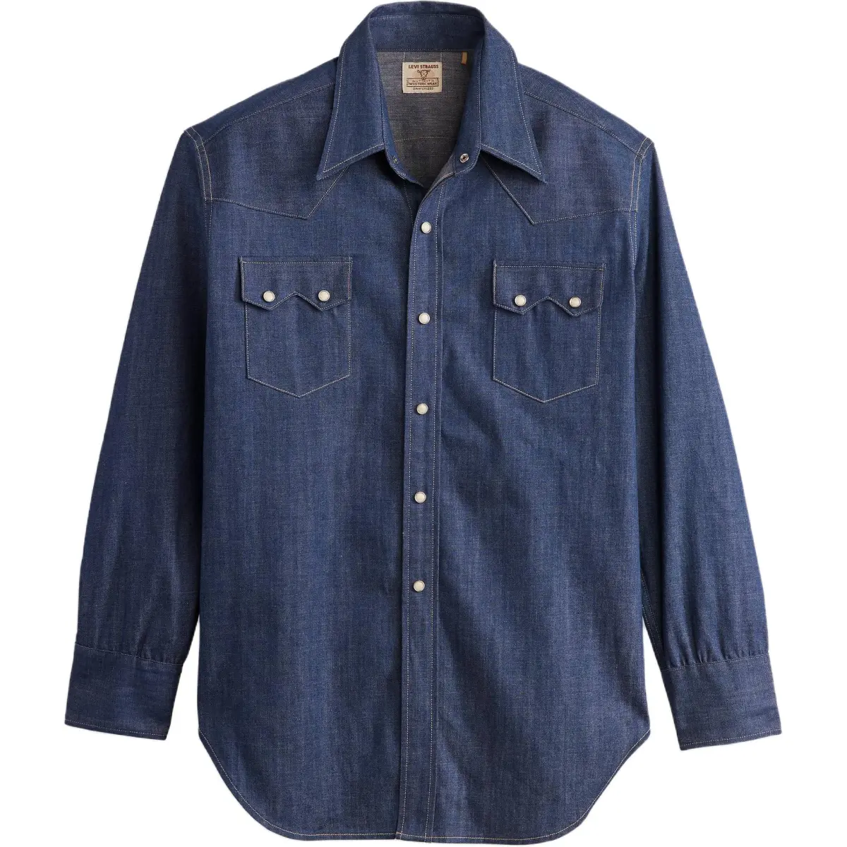 Levi's Shirts Men's Dark Blue Lapel Moderate Denim